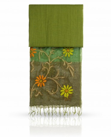 Палантин Женский ZW.EMB/GREY.GREEN